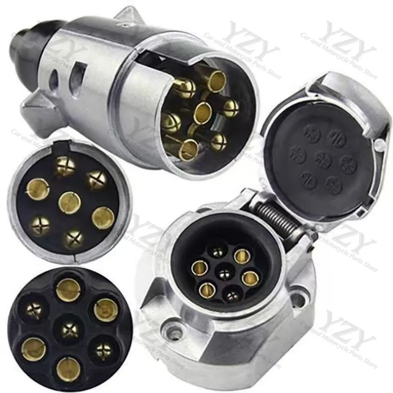 European style aluminum alloy 12V 7-core aluminum alloy, trailer plug connector, signal tail light beam adapter