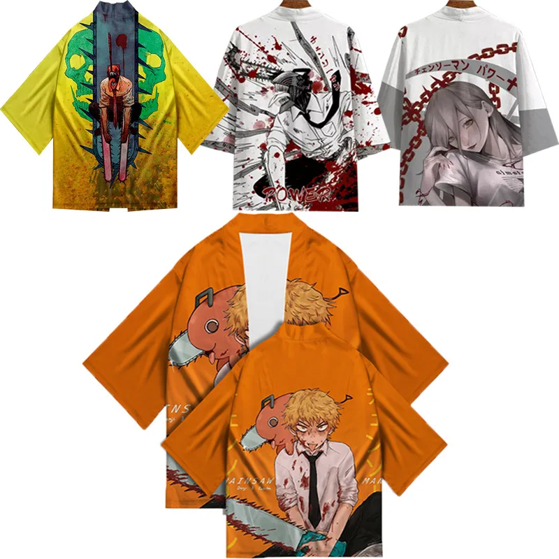 Anime Chainsaw Man Kimono Denji Cloak Makima Cosplay Yukata 3D Printing Jacket Unisex Cardigan Haori Sportswear Pajamas Costumes