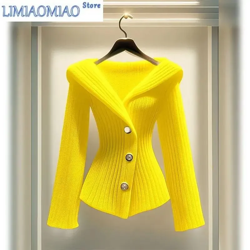 

New Sweater In Autumn And Winter Luxury High Temperament Waist Bottoming Knitted Fashion Long-Sleeved Ladies Top