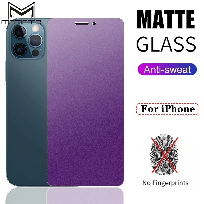 Matte Anti Blue Light Ray Tempered Glass Screen Protector For IPhone 16 Pro Max 15 14 13 12 Mini 11 Pro X XR XS Max