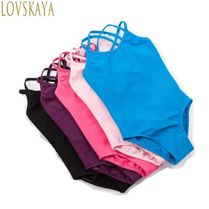 

5 colors of ballet dance gymnastics double straps camouflage children's sleeveless ballet clothing tight fitting clothing