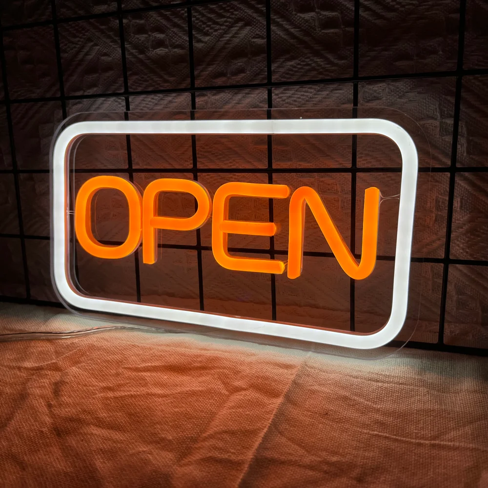 Open Neon Lights  Business Bar Restaurant Hotel Storefront Window Hair Room Decor Wall Sign Light Up  Open Logo LED Design