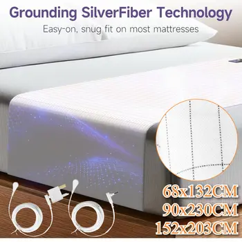 Uzemňovací prostěradlo, uzemňovací podložka, uzemnění s 10% stříbrnými vlákny a 90% organickou bavlnou, přírodní wellness a zdravá energetická podložka pro Zemi 10 nejlepší prodej uzemňovací rohož uzemnění - №2