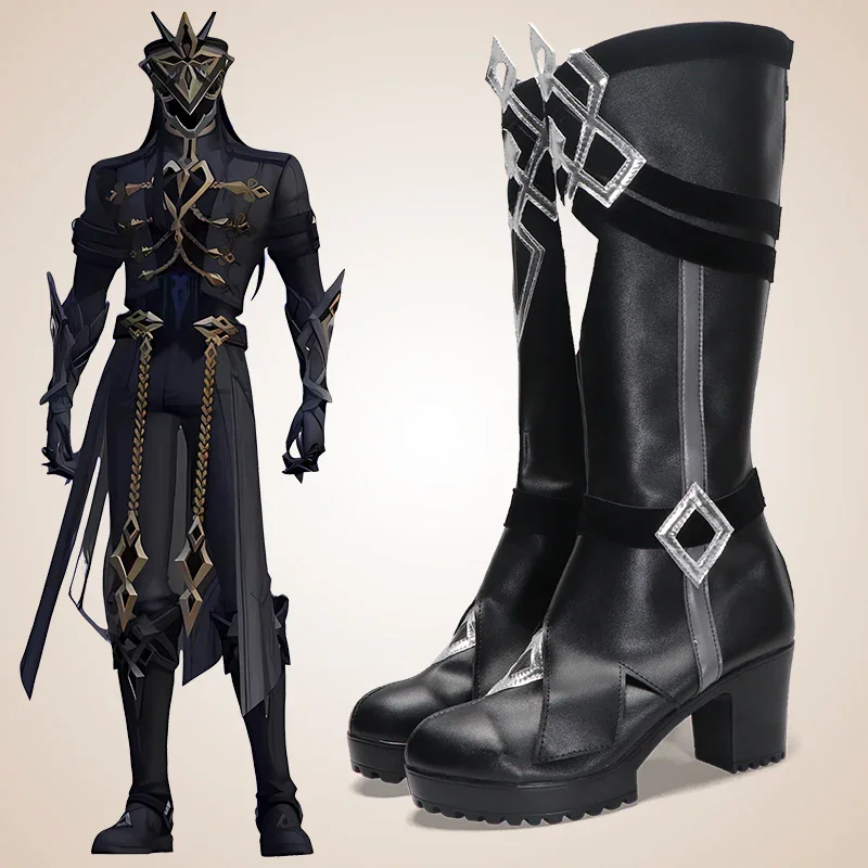 

Fatui Harbingers Boots Genshin Impact The Captain Cosplay Shoes Eleven Natlan Halloween Cosplay Prop Custom Made Boots