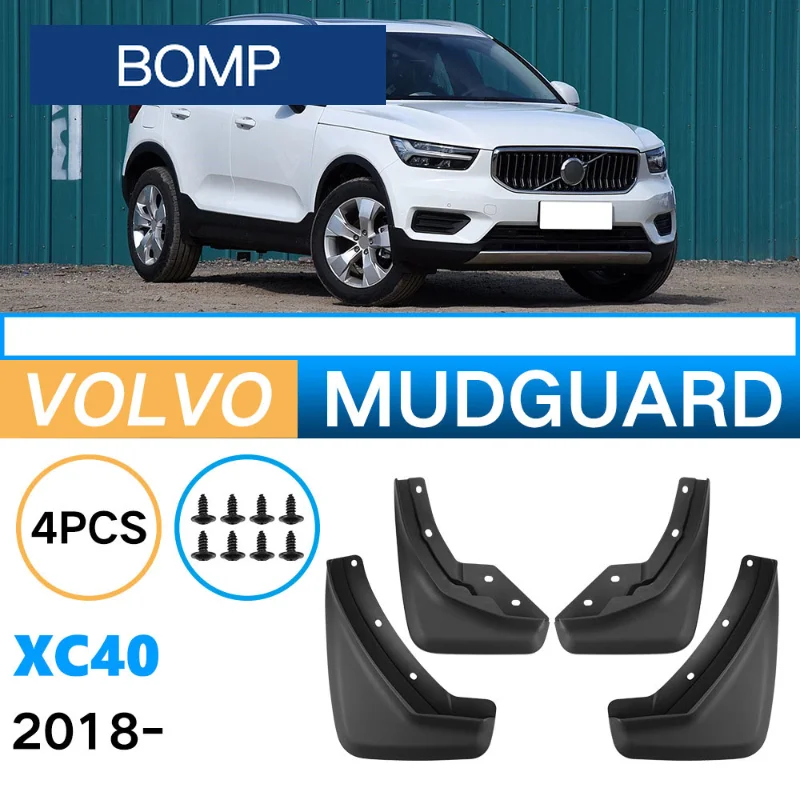 

Fit For 4pcs Mudguards Suitable Volvo XC40 2018-2024 Car Tire Mudguard Car Auto Exterior Parts