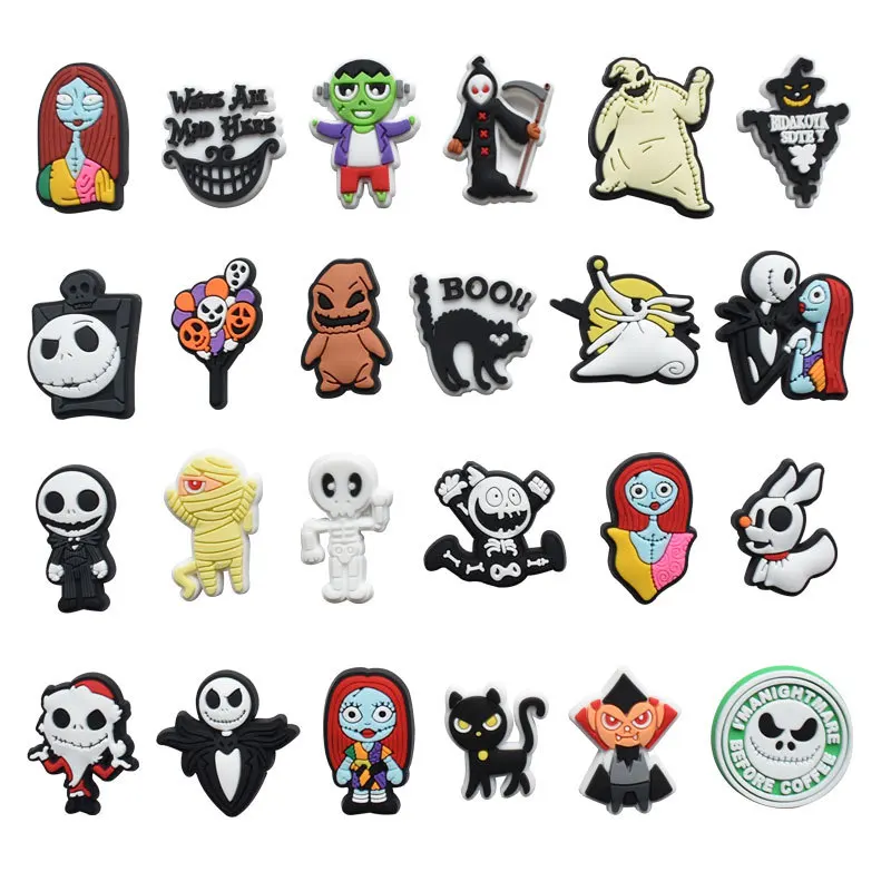 New Arrival Halloween Party PVC Shoe Charms Removable DIY Decor Fit All Hole Clog Sandals Holiday Gift Fit Hole Clog Sandals