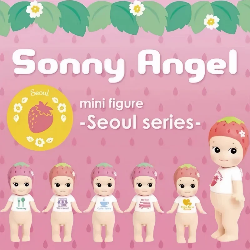 Hot Original Sonny Angel Strawberry Cafe Series Blind Box Party Angel Cute Fruit Image Cartoon Ornament Decoration ChristmasGift