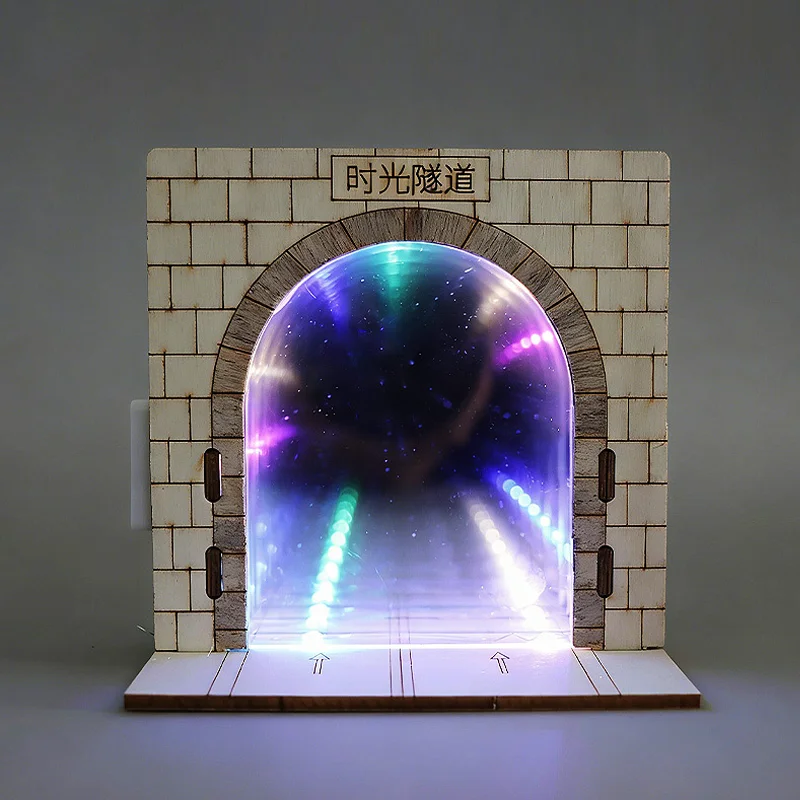 Zeittunnel-Abgrund-Spiegelreflexion DIY-Bausatz, Optisches Mechanisches Desktop-Ornament, Spiegel-Visualdisplay-Dekoration