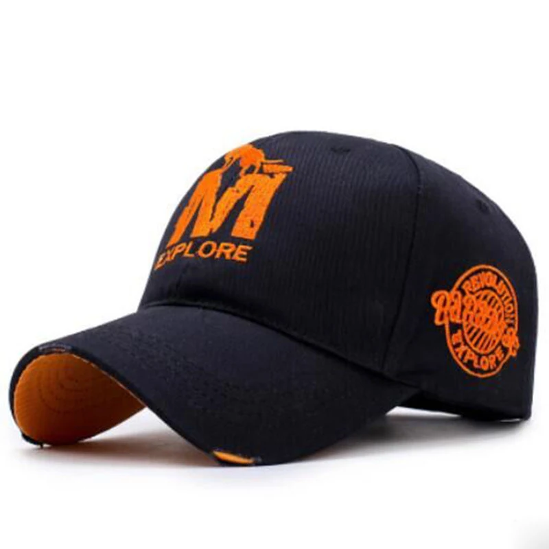 Unisex EXPLORE M Baseballkappen mit Wolf-Stickerei, Frühling und Herbst, für den Außenbereich, verstellbare Freizeithüte, Sonnenschutzhut, Sportkappe – Detail 3