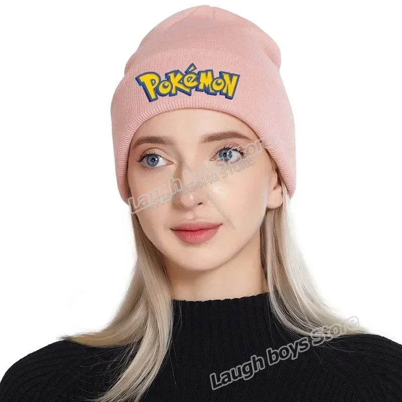 Pikachu Woolen Hat Headgear Pokemon Figure Winter Knitted Cap Cartoon Anime Skullies Beanies Bonnet Christmas Boys Girls Gifts