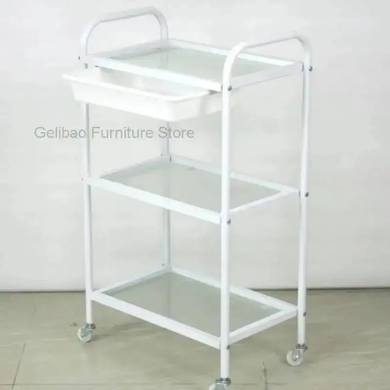 Loading Auxiliary Cart Hairdressing Trolley Wheels Salon Beauty Furniture Nail Chariot de salon Trolleys Professional Simplicity