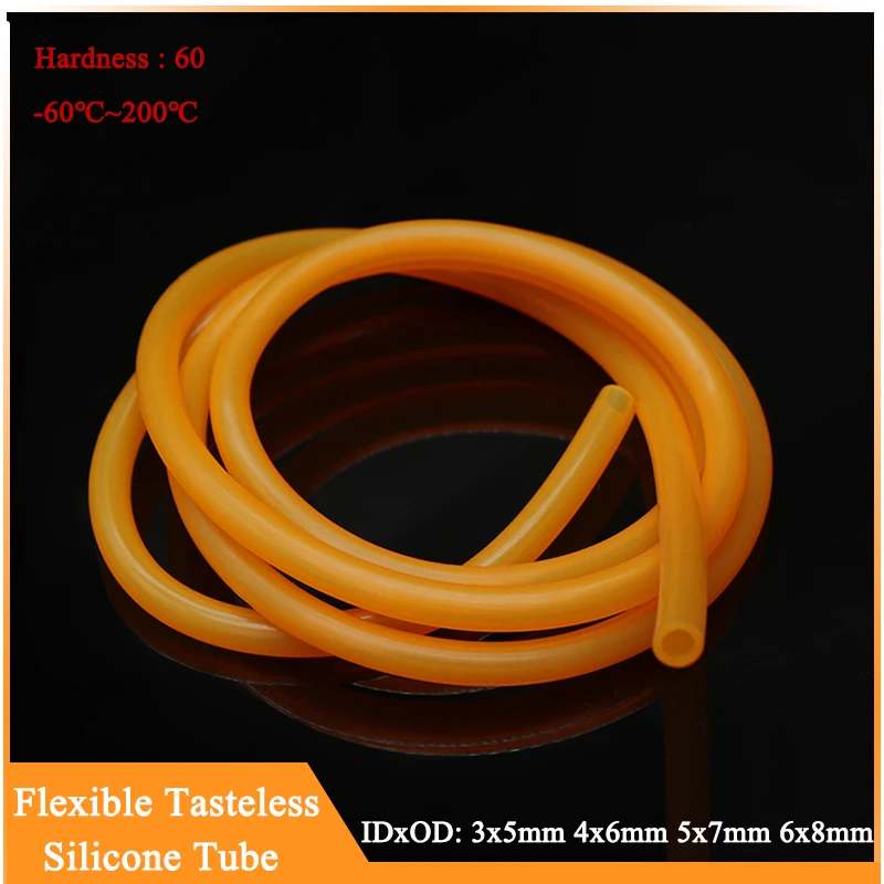 

1/5M Food Grade Silicone Rubber Hose IDxOD 3x5mm 4x6mm 5x7mm 6x8mm Flexible Nontoxic Silicone Tube Garden Hose Water pipe