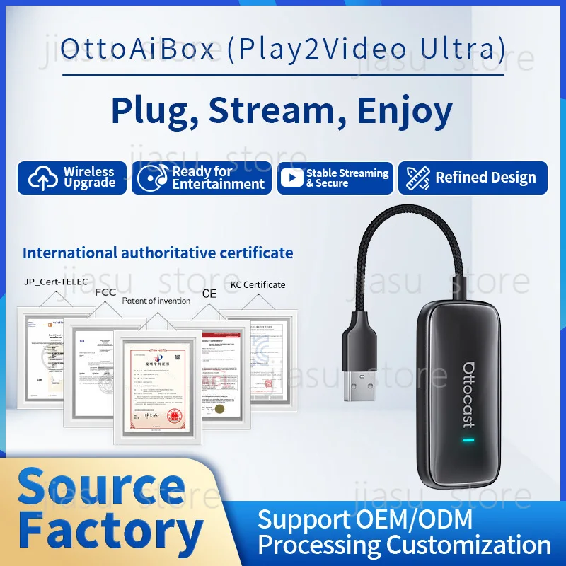 New 2-in-1 Wireless CarPlay Adapter, Convert Wired CarPlay/Android Auto to Wireless for Factory Car Stereo