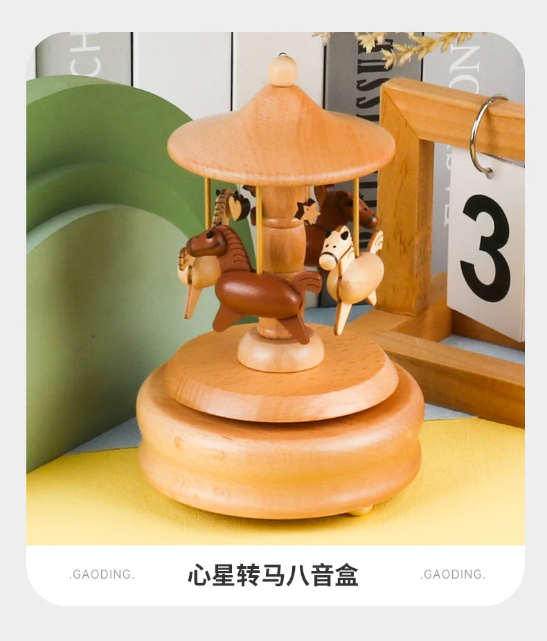 Wind Up Musical Box Wooden Music Box Wood Crafts Retro Birthday Gift Vintage Home Decoration Accessories Valentine's Day Gift