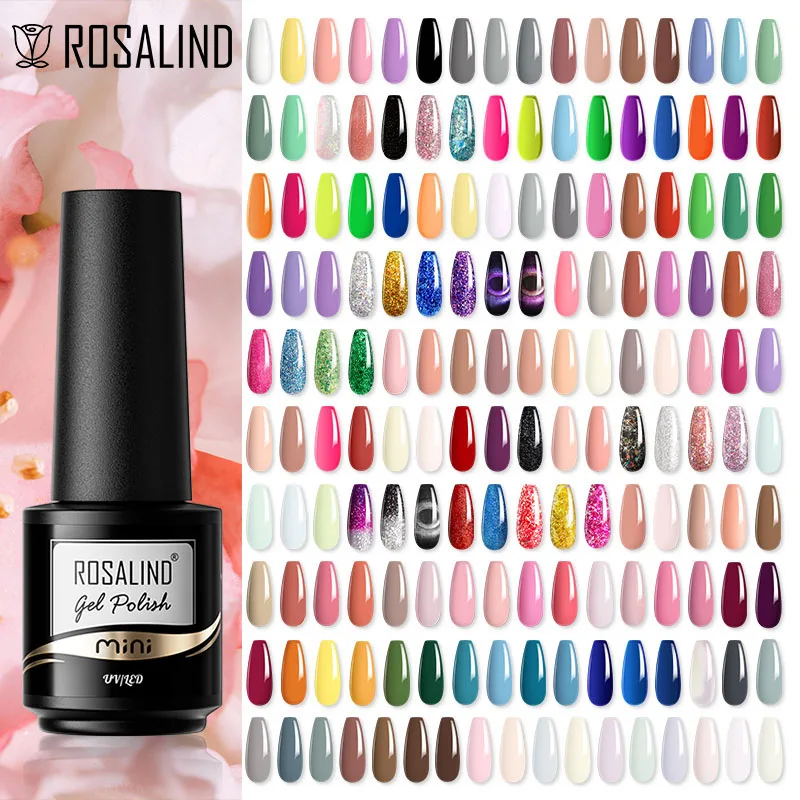 ROSALIND Nude Pink Color Trend Gel Nail Polish Hybrid Varnishes UV/LED Lamp Semi Permanent Top Base Coat Nail Beauty Nail Gel