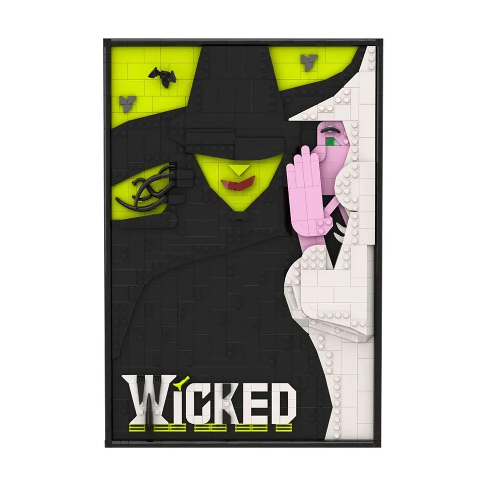 

MOC-202432 Witch Wicked Poster Buliding Blocks Model Magic Witch Movie Art Peripheral Poster Bricks Assembly Toys Kids Gifts