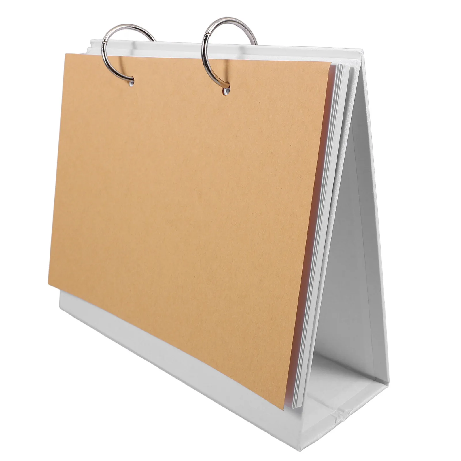 

Blank Desk Calendar DIY Flip Standing Desktop Office Small Desk Calendar Paper Iron Material Planner Graffiti Hand Painted