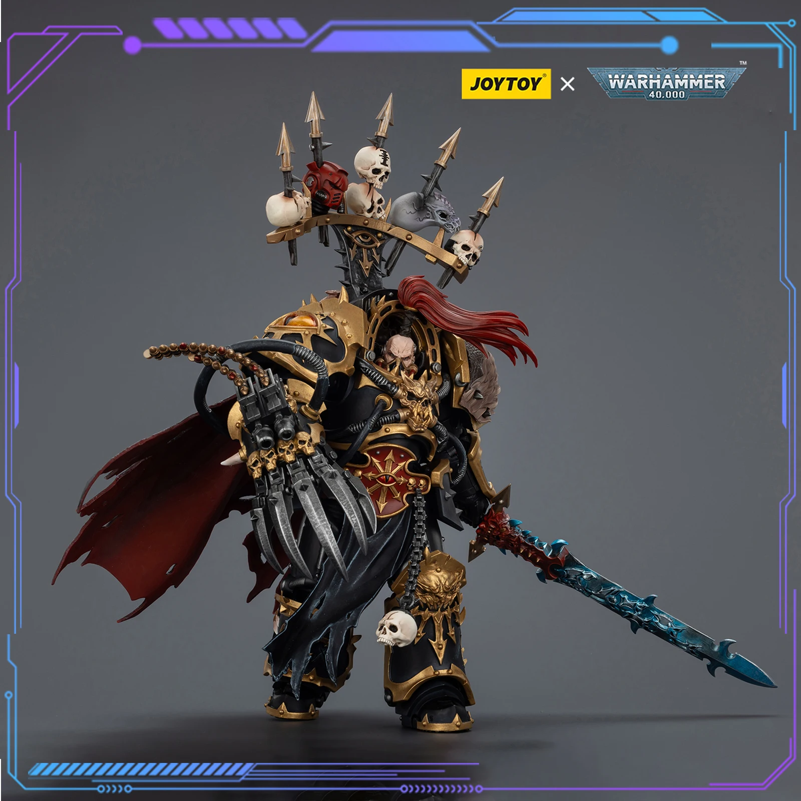 

JOYTOY Warhammer 40K Black Legion Abaddon the Despoiler 1/18 Action Figure Game Character Model Collectible Toy Gifts 16.2cm