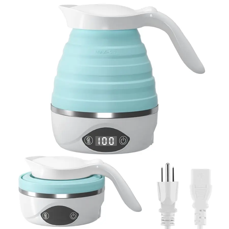 

Travel Kettle Electric Portable Foldable Kettle for Boiling Water, Suitable for 110V amp 220V Dual Voltage, for Tea amp Coffee,
