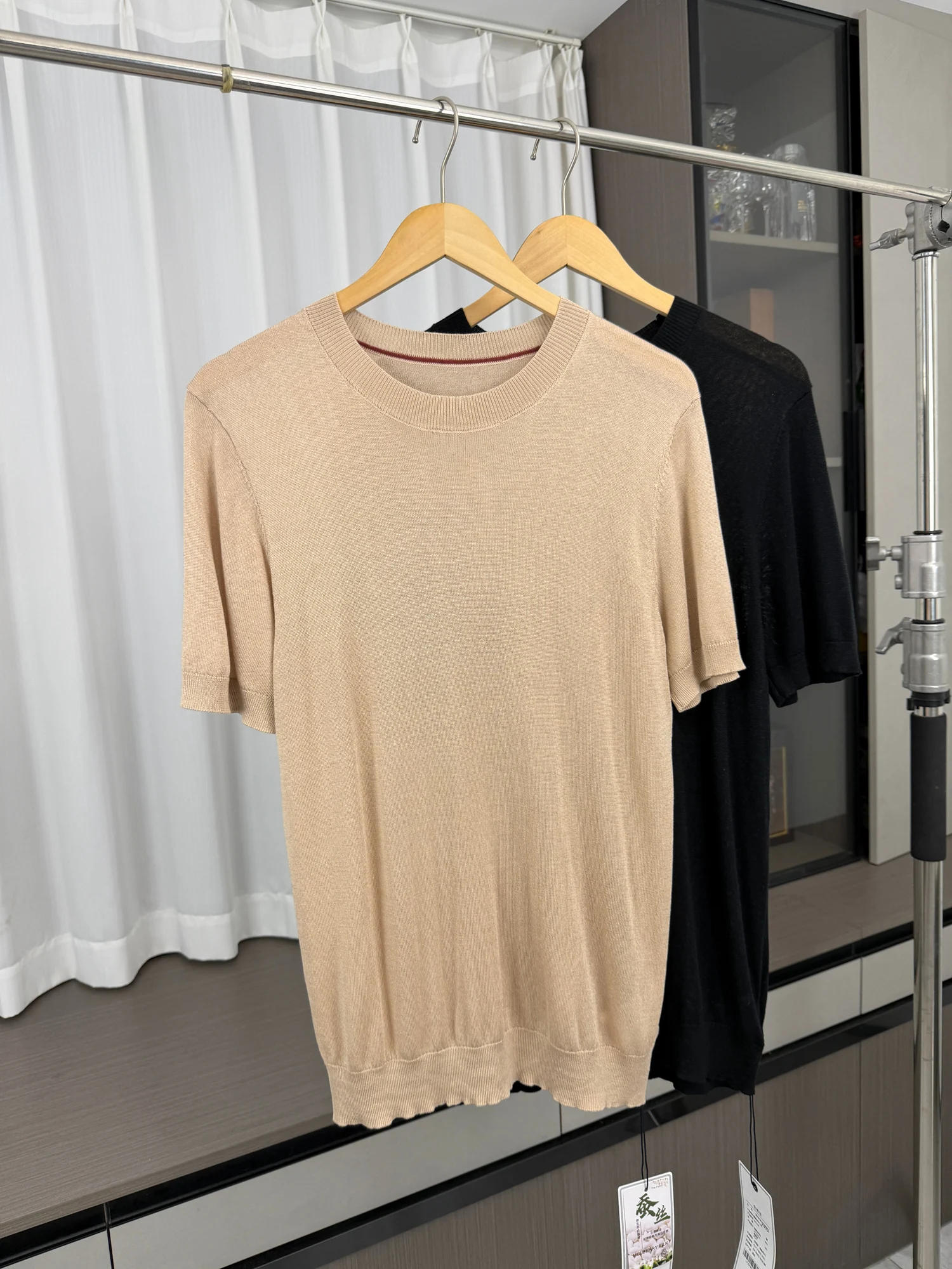 

Smooth Soft Men's Summer T-Shirt Casual round Neck Short Sleeve Knitted Cool Versatile Cool Effect Temperatures down