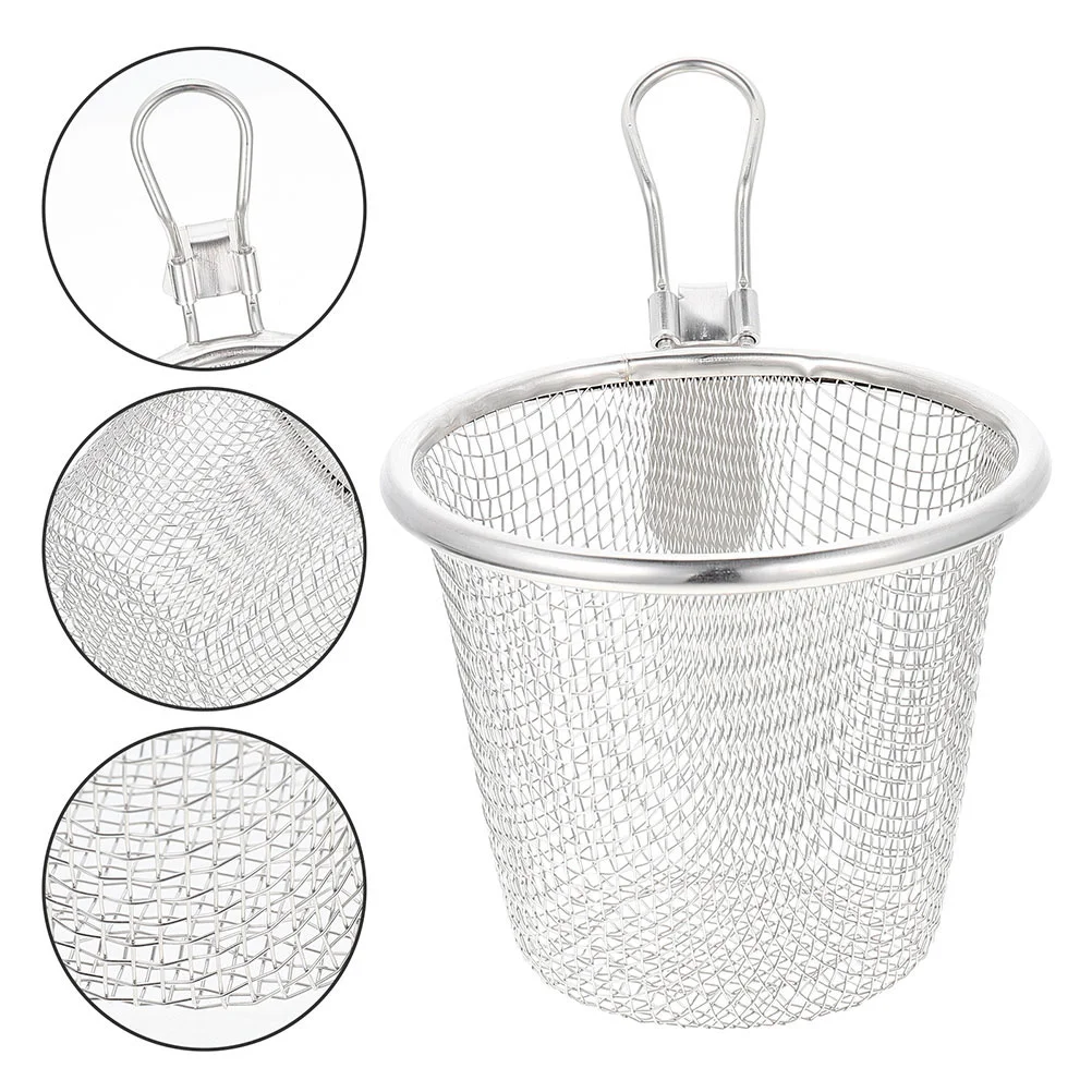 

2 Pcs Small Stainless Steel Colander Hotpot Sauce Collector Food Serving Strainers