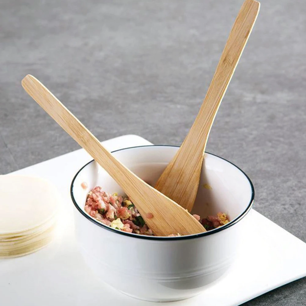 Cuchara de relleno de madera para bola de masa de 20 piezas, cuchara para el hogar, cuchara para comida práctica, herramienta de relleno de Wonton, suave y fácil