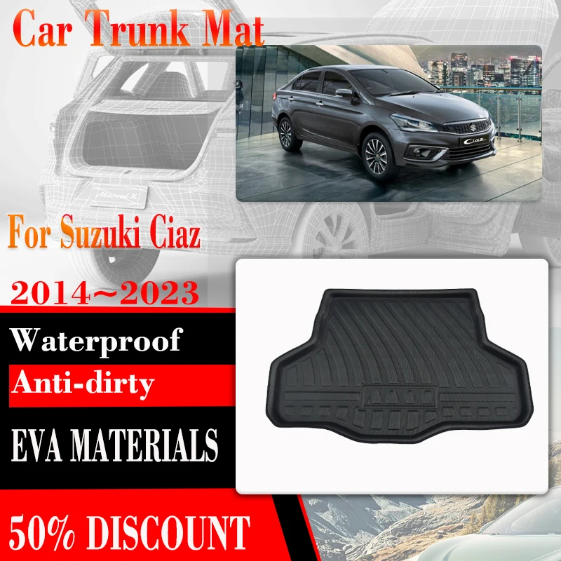 Car Boot Mat For Suzuki Ciaz Toyota Belta VC 2021~2024 Sedan Waterproof Rear Trunk Storage Pad EVA Cover Carpet Auto Accessories