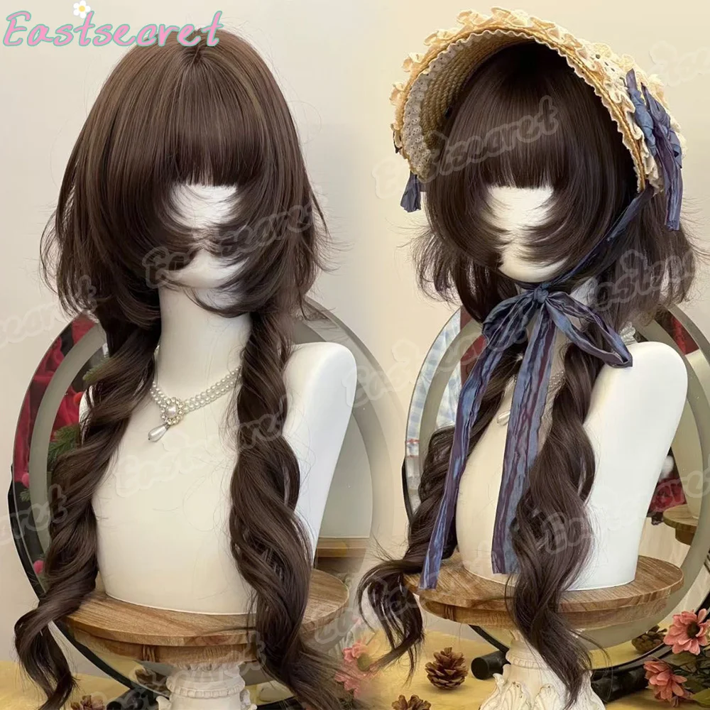 

EAST Synthetic Wig Japanese Jellyfish Curly Princess Head Short sideburns bangs Lolita hairstyle Double ponytail Curly Wig