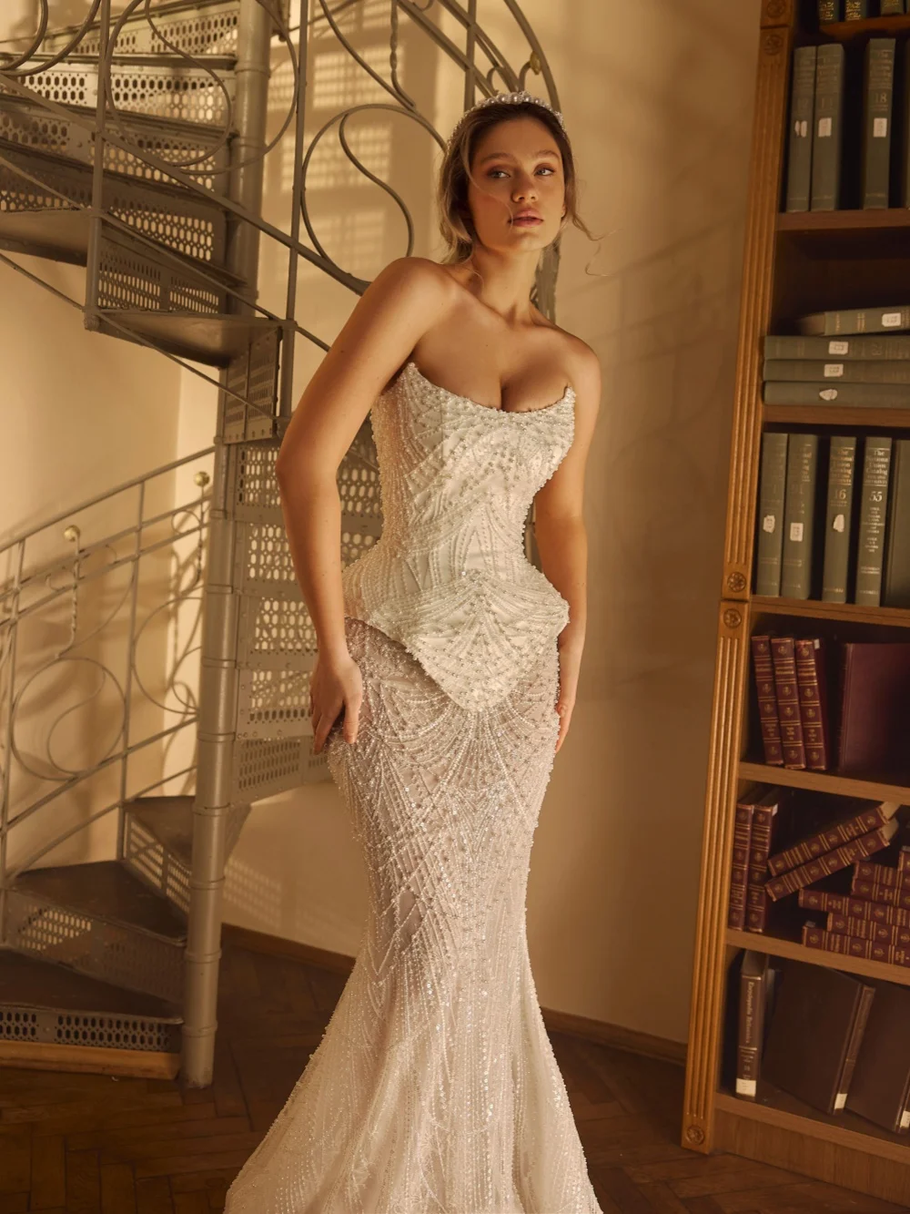 Gorgeous Beaded Corset Wedding Dress Stunning Strapless Mermaid Long Bridal Gown Customized Elegant Delicate Dresses For Bride