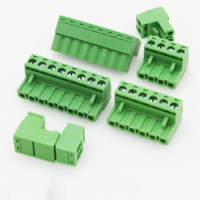 1Sets solderless docking type 2EDG 5.08MM screw terminal block connector  PCB plug-in type 2edg type green terminal block