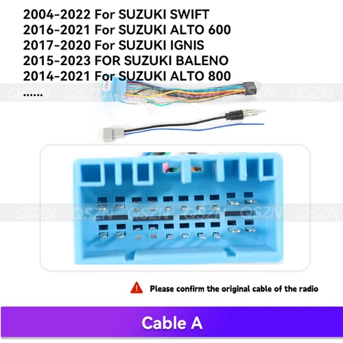 Imagen 2 del producto QSZN para SUZUKI Cable de Radio Estéreo CANBUS box SWIFT GRAND VITARA XL-7 s-presso WAGON R EVERY BREEZA HUSTLER liana A6 adaptador