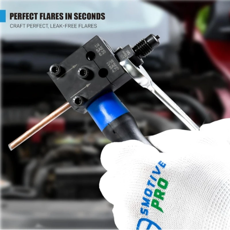 

Universal Brake Pipe Flaring Tool 7Pcs Metal Double Flaring Tool for Vehicle Brake & Hydraulic Line Maintenance