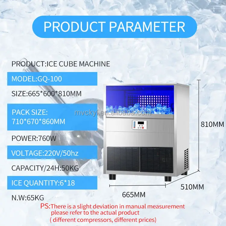 Mvckyi mesin pembuat es batu/pembuat, mesin pembuat kubus es komersial/