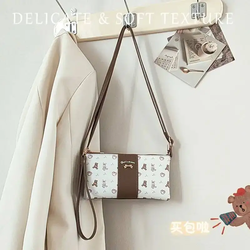 Bloom Rabbit Print Purse For Women Sweet Kawaii Handbag Wallet Card Bag Hot Girls Casual Crossbody Bags Y2k