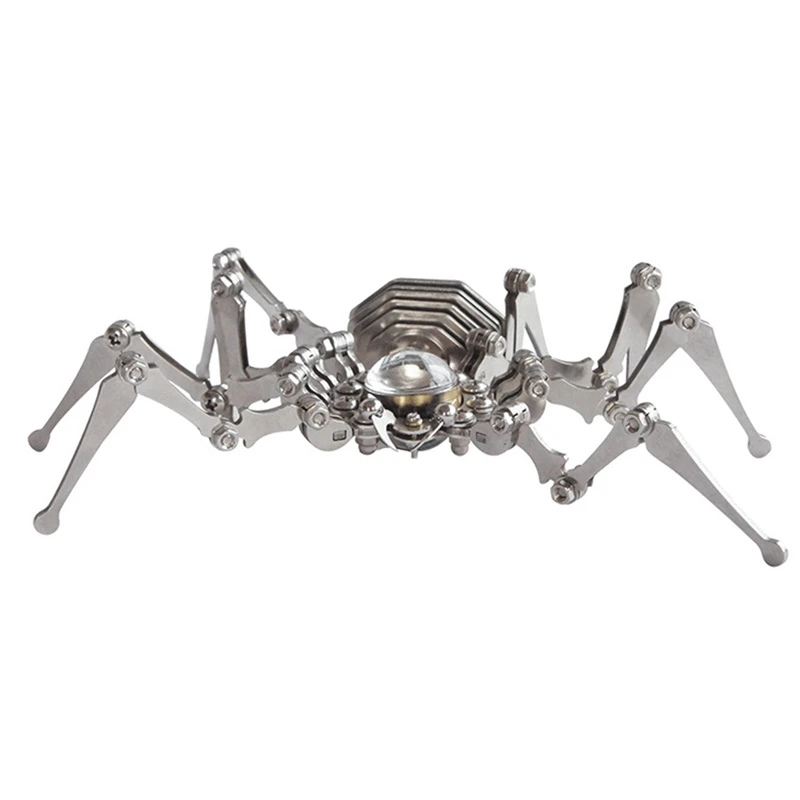 Steampunk Foldable Mechanical Spider Clock Decoration Stainless Steel Iron Insect Model Desktop Ornament Durable