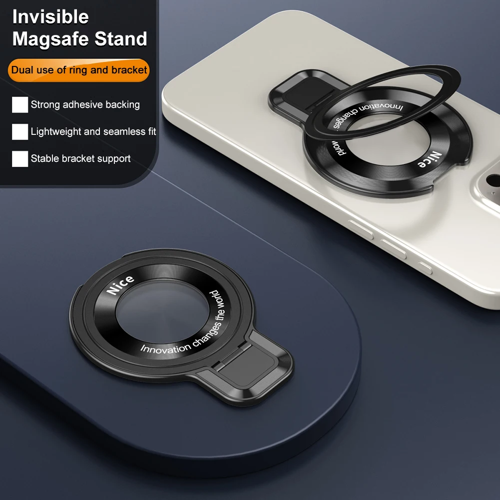 Invisible Magnetic Stand Adjustable Magnetic Phone Ring Holder Strong Magnet Phone Grip Stand Holder for IPhone 15 14 13 12