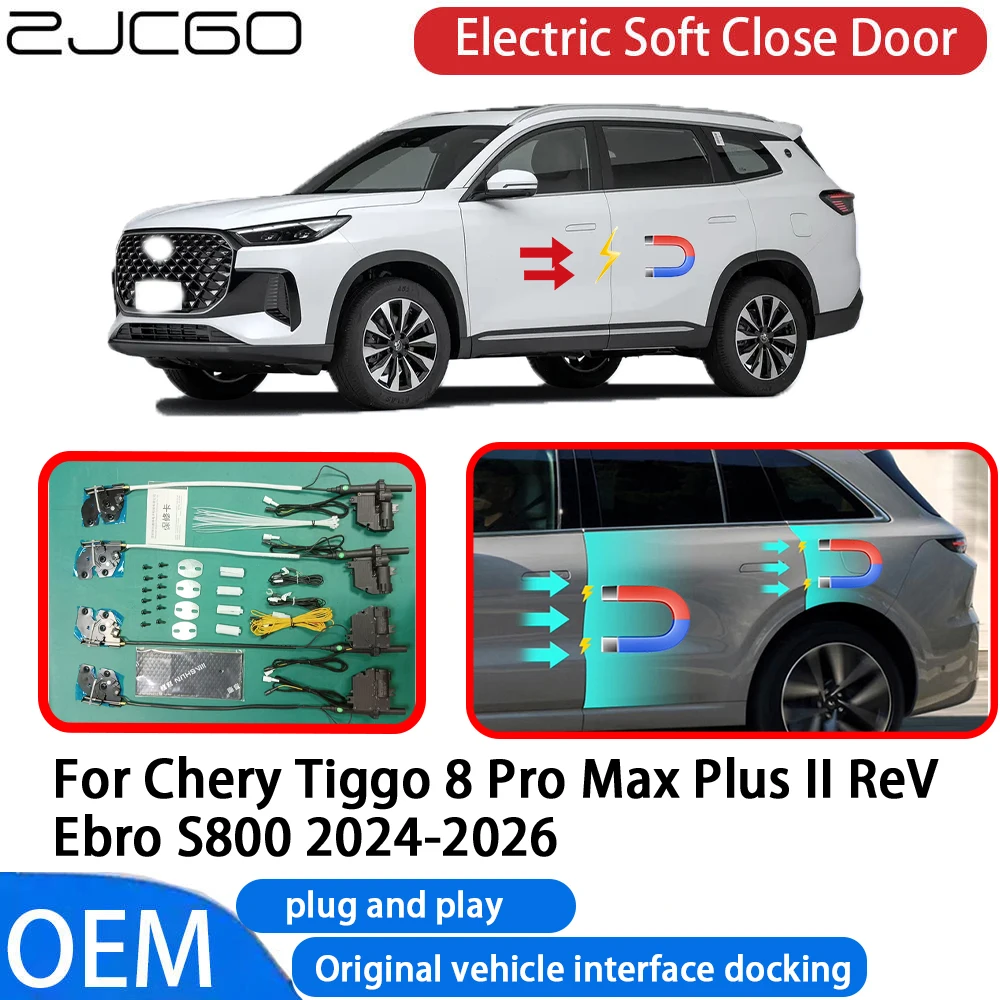 

for Chery Tiggo 8 Pro Max Plus II ReV Ebro S800 2024-2026 Car Automatic Electric Soft Close Door Closer System OEM Plug and Play