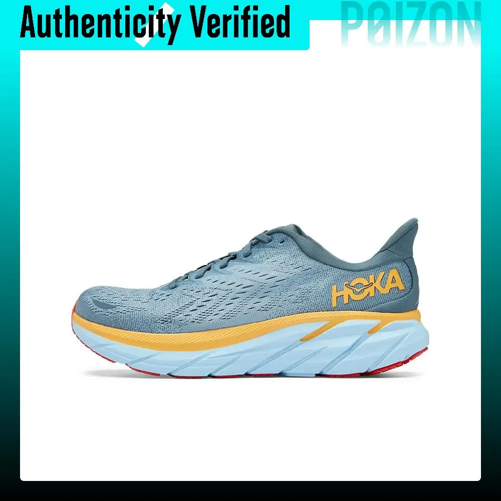 HOKA ONE ONE Clifton 8 Running Shoes Men's Low-top Mountain Spring Blue 1119393-GBMS