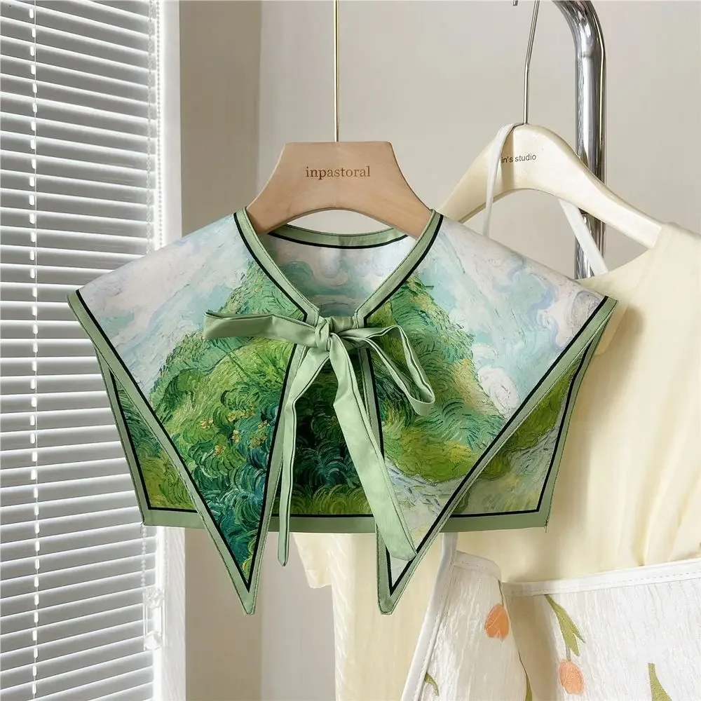 Fashion Detachable Shirt Fake Collar Floral Pattern Half Shirt Necklace Shawl False Fake Collar Vintage Women Shoulder Wraps view 4