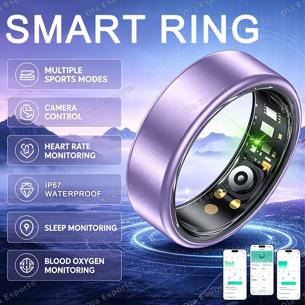 2026 Neuer Smarter Ring für Männer und Frauen, Herzfrequenz-, Blutsauerstoff- und Schlafmonitor, Smartring IP68 & 5ATM Wasserdicht, Multisport-Modus Ring