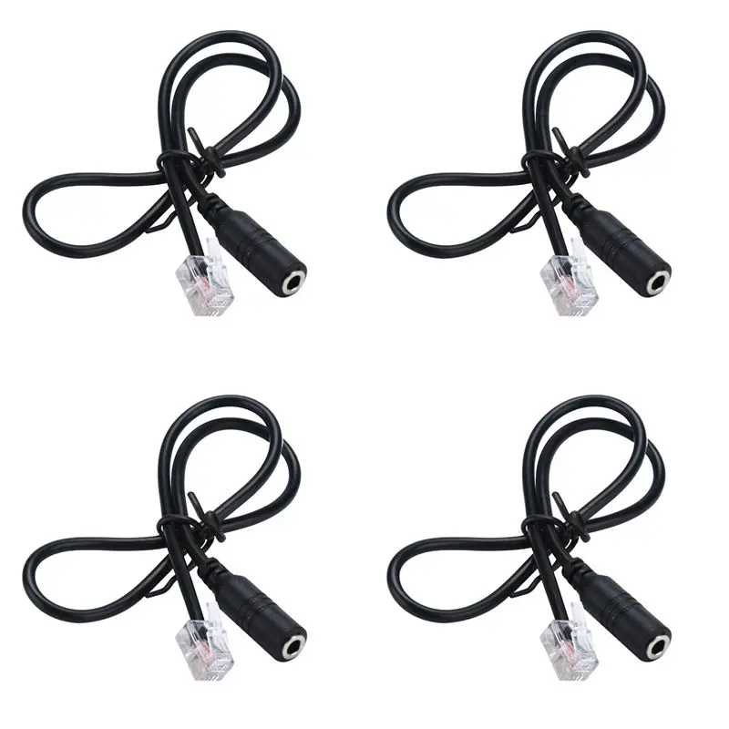 Adaptador de Teléfono AS60-4PC, Adaptador RJ9 a 3.5mm Hembra, Cable Convertidor para PC, Auriculares de Computadora y Teléfono