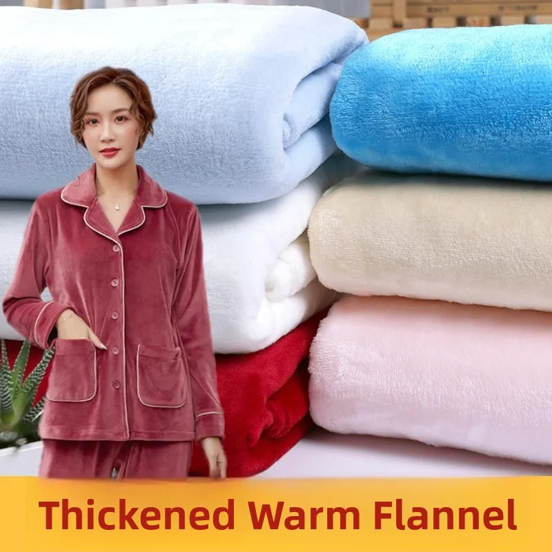 

Thiened Milk Velvet Fabric Baby Coral Velvet Fabric Double-sided Flannel Pure Fabric for Autumn Winter DIY Hanrt