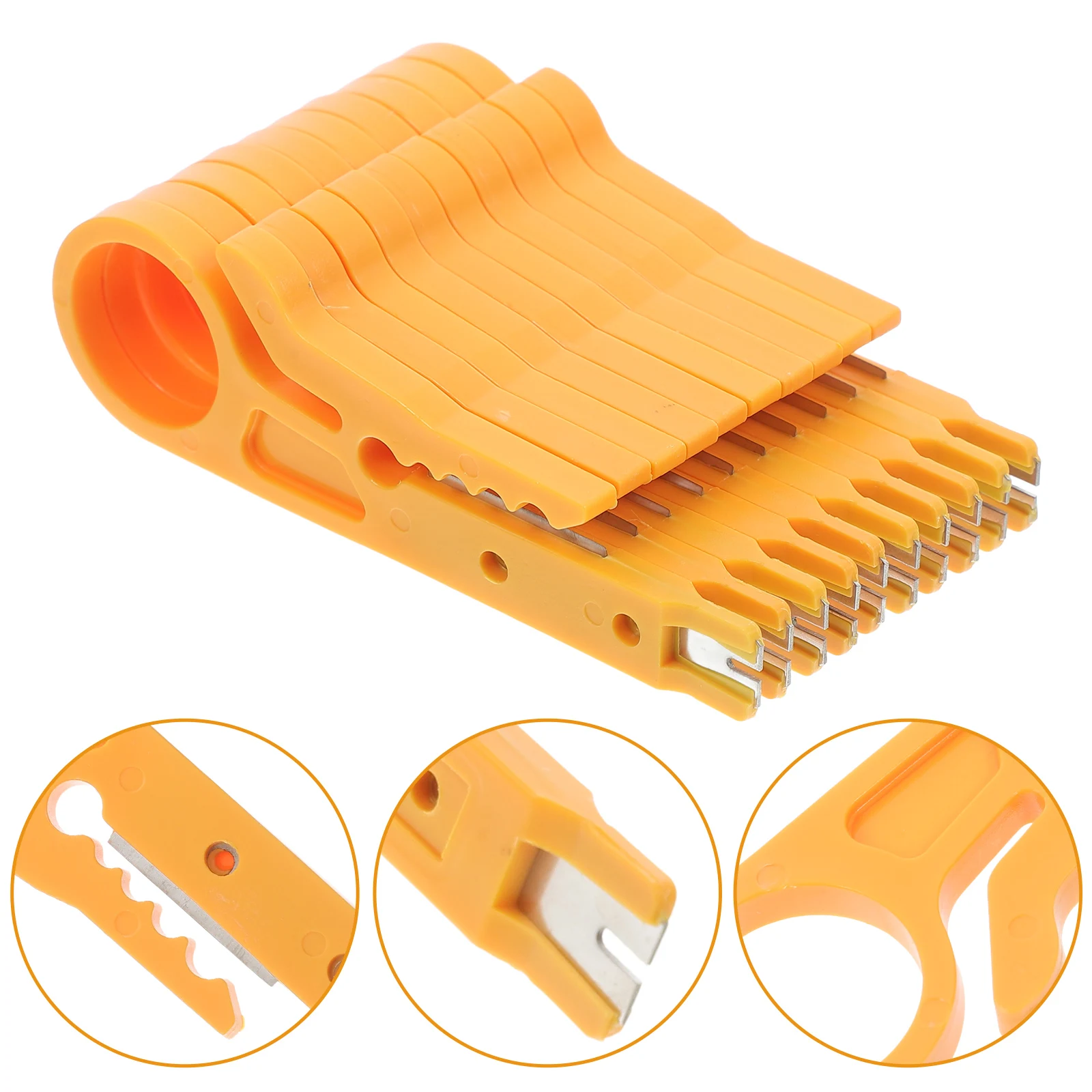 

10pcs Stripper Crimper Pliers Mini Cable Stripping Tool For Utp Stp Telephone Data Cables Durable Abs Finger Loop Safe Easy Use