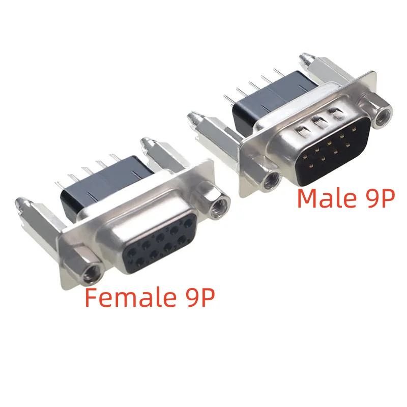 10PCS Raise DP9 Female Head, Lengthen And Raise 12mm Hole, 9-Pin Harpoon DB9 RS232 Connector  Solder Plate