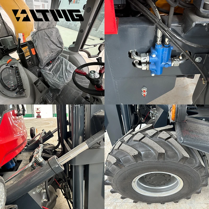 LTMG Günstiger Preis 3000 kg All-Rough-Terrain-Gabelstapler 3 Tonnen Offroad-Gabelstapler mit Rotatoraufsatz