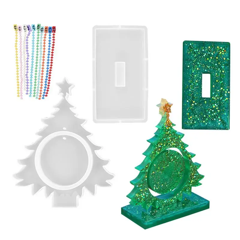 

Christmas Picture Frame Molds Silicone Christmas Tree Picture Frame Desk Ornament 2X Set Desktop Ornament Picture Display Mold