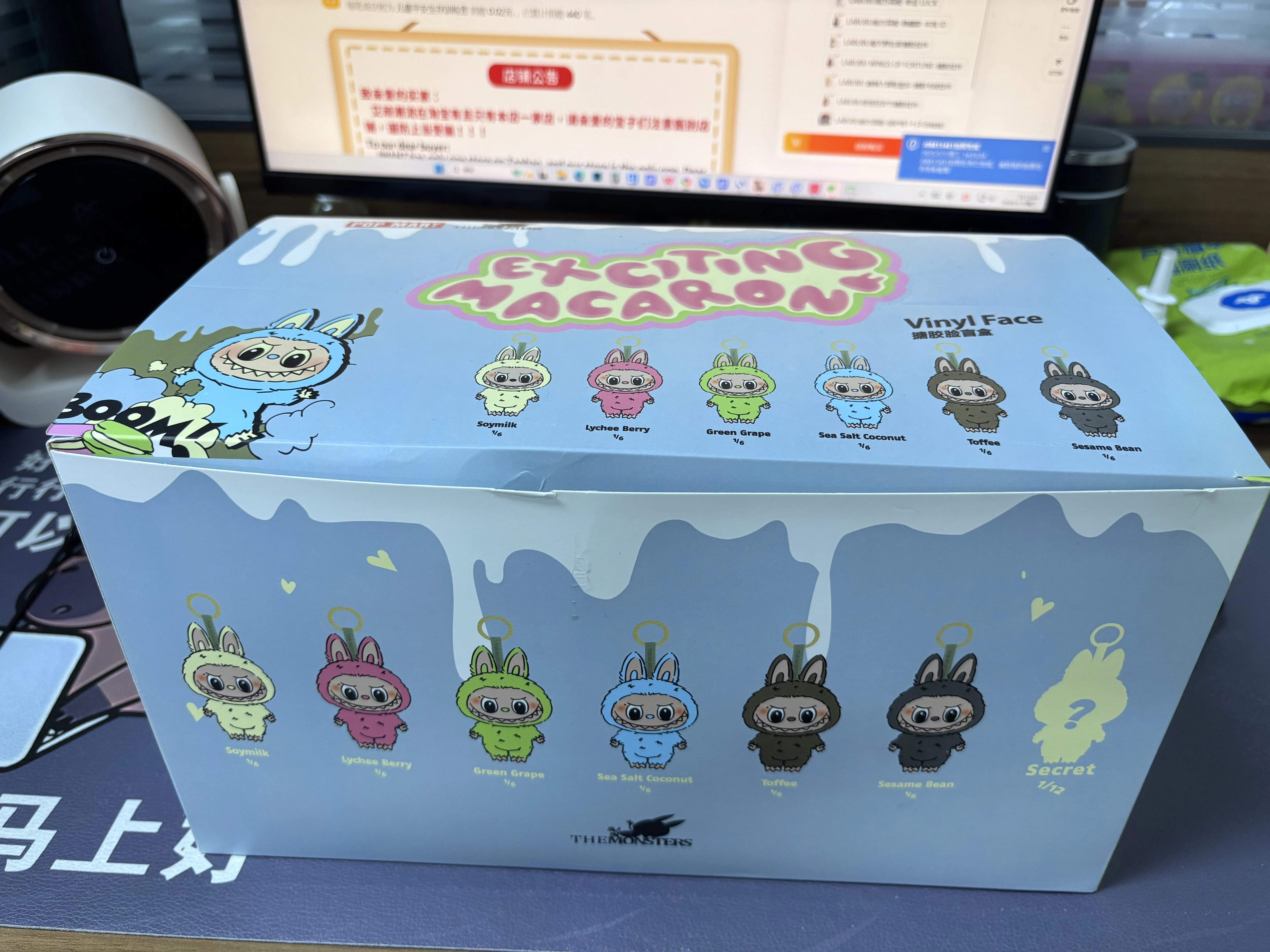 

High Quality 1:1 Labubu V1 Heart Macaron Vinyl Face Blind Box Pendant Plush Figure Ornament Collectible Gifts