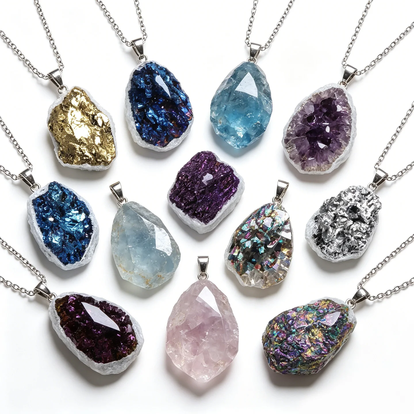 

Natural Crystal 2pcs Irregular Raw Stone Ore Specimen DIY Making Necklace Pendant Accessories For Living Room Office Decoration