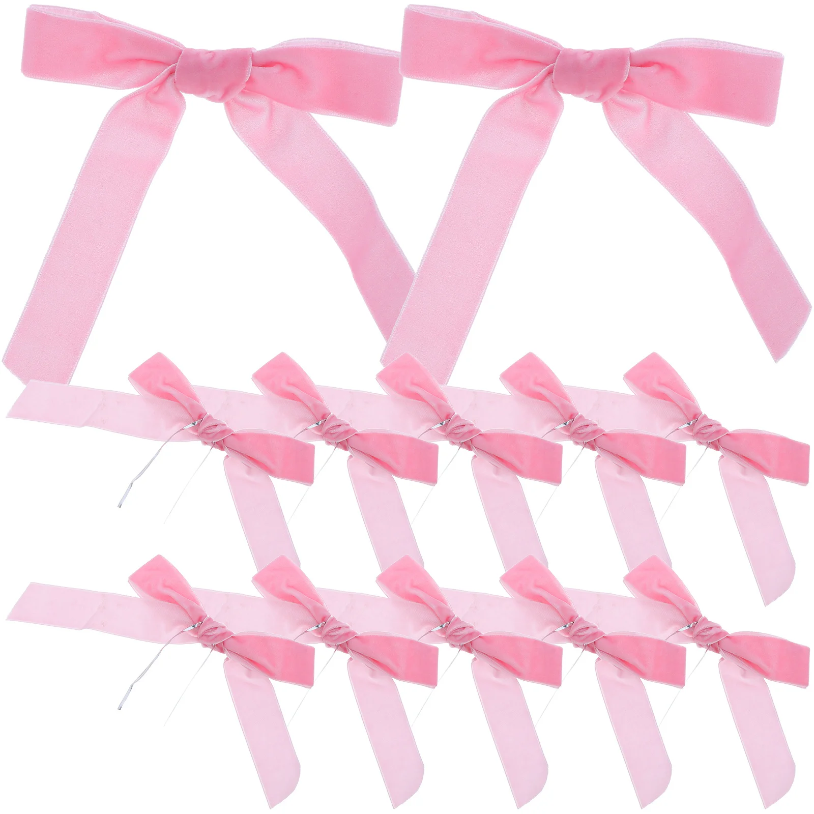 

12pcs Decorative Tags Pink Bow Drink Markers For Glasses Wedding Birthday Party Favors Fabric Ribbon Bows Holiday Indoor Decor