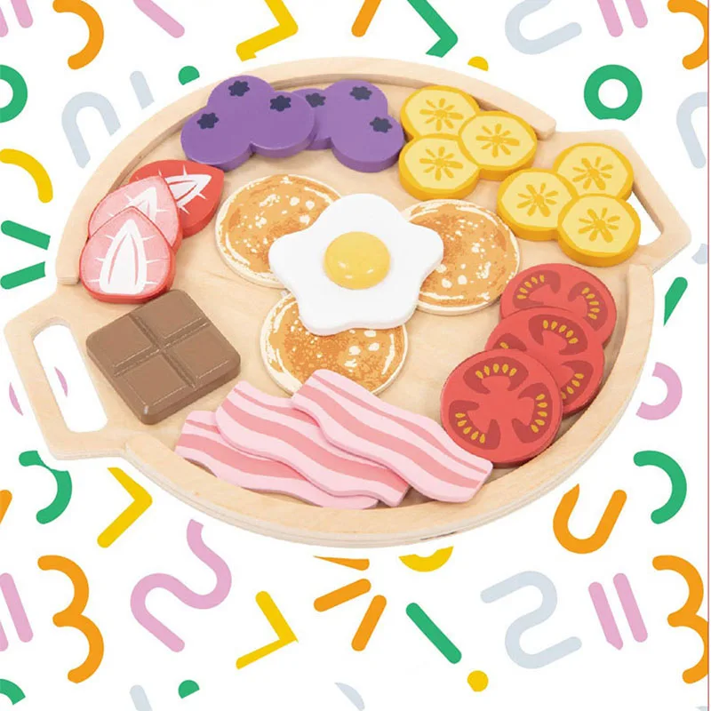 子供用木製キッチンパンケーキ作りごっこ遊びおもちゃセットモンテッソーリ早期学習クッキングゲーム楽しい教育玩具子供向け